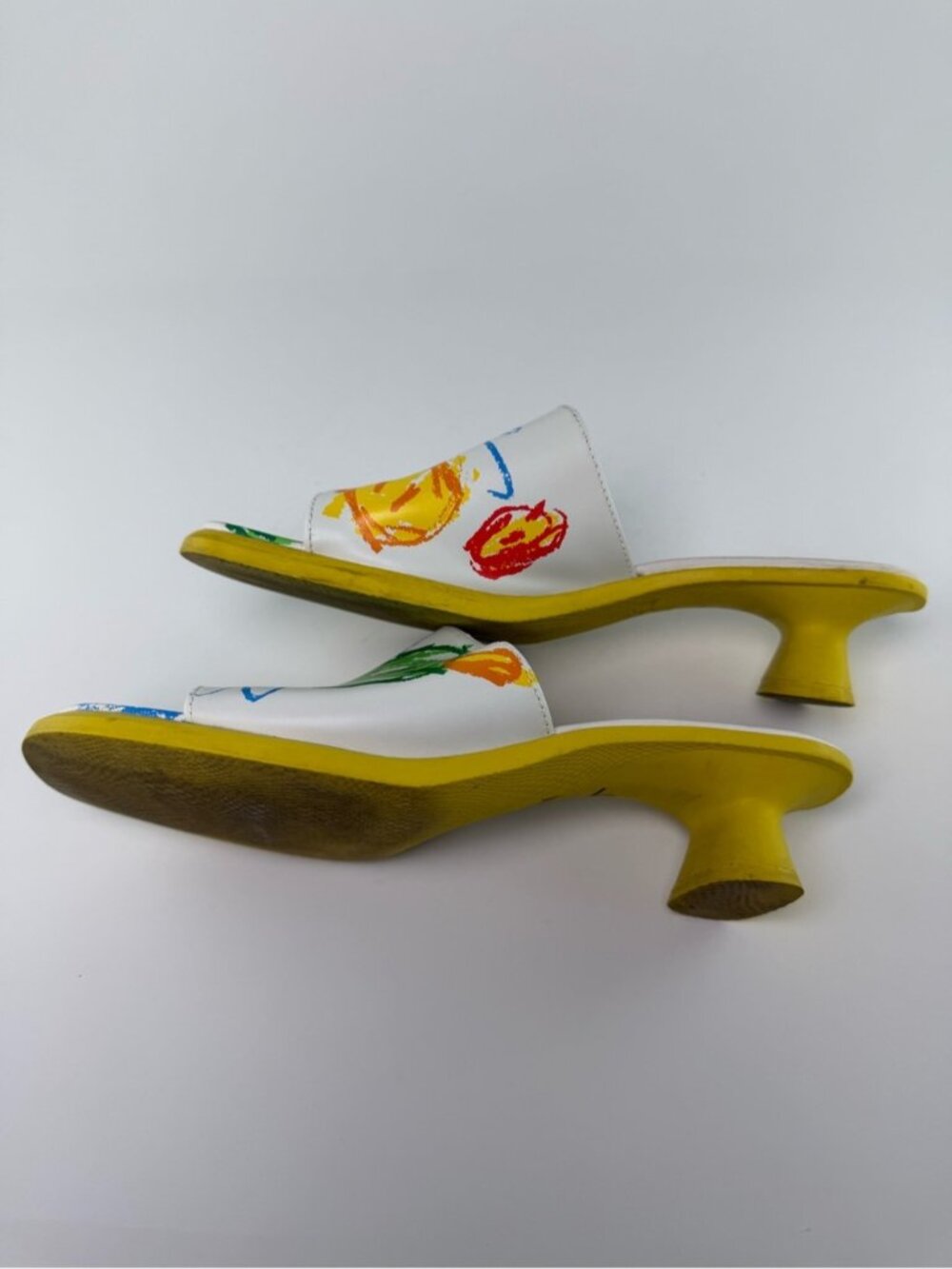 Camper Twins Printed Leather Slide Mule Sandals Size EU 38 = Women’s US 7.5 - Picture 10 of 16
